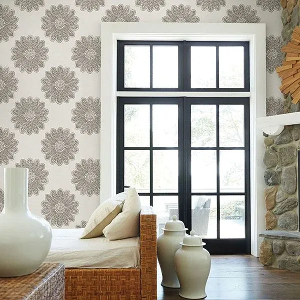 A-Street Prints Sol Espresso Medallion Wallpaper | Wallpaper Twins A-Street Prints Sol Espresso Medallion Wallpaper - SKU 2793-24748