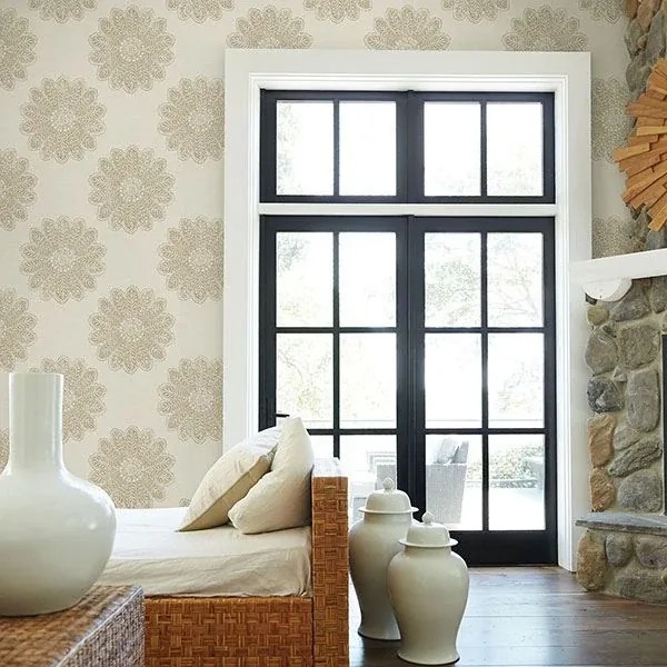 A-Street Prints Sol Light Brown Medallion Wallpaper - SKU 2793-24745