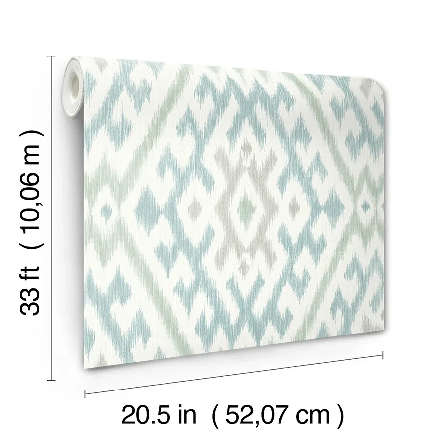 A-Street Prints Solola Aqua Ikat Wallpaper | Wallpaper Twins A-Street Prints Solola Aqua Ikat Wallpaper - SKU 4146-27236