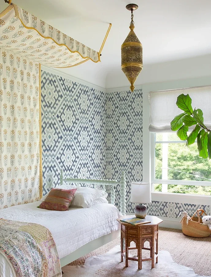 A-Street Prints Solola Blue Ikat Wallpaper - SKU 4146-27238