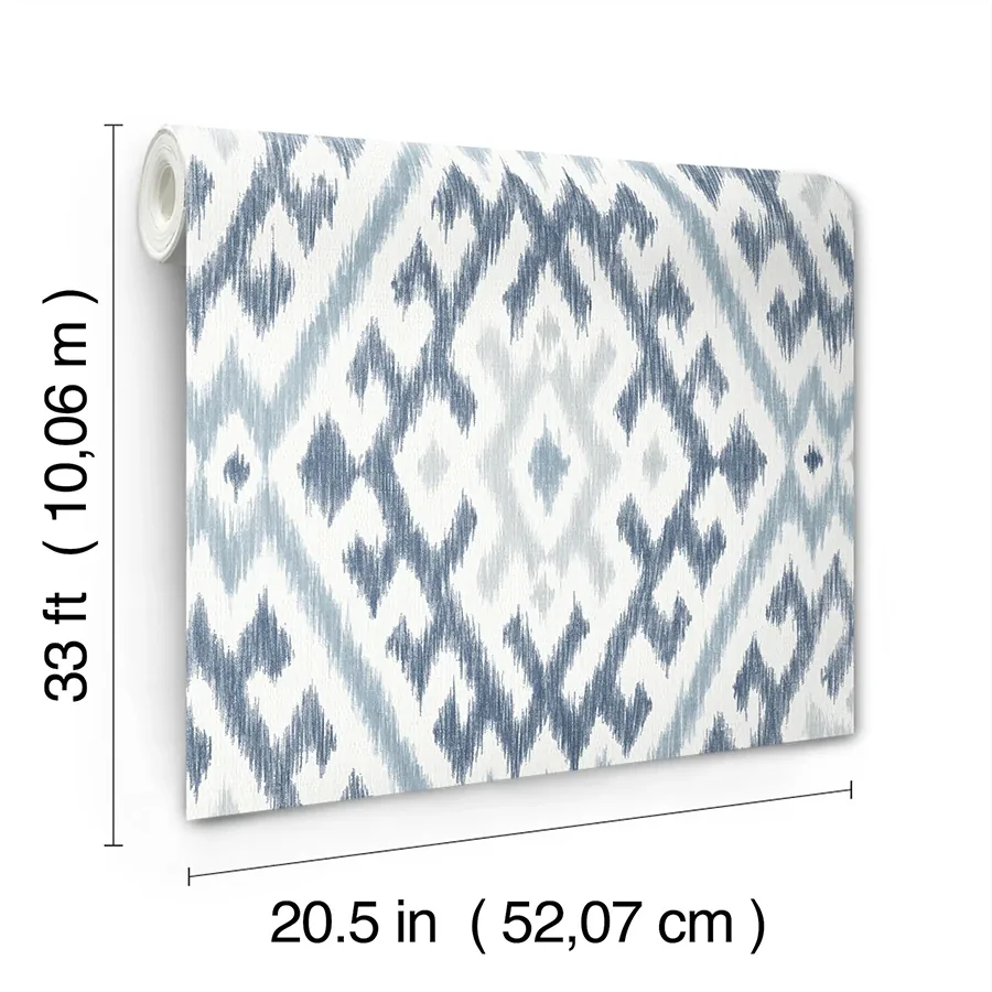 A-Street Prints Solola Blue Ikat Wallpaper | Wallpaper Twins A-Street Prints Solola Blue Ikat Wallpaper - SKU 4146-27238