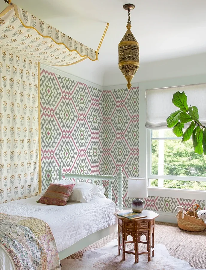 A-Street Prints Solola Fuchsia Ikat Wallpaper - SKU 4146-27237