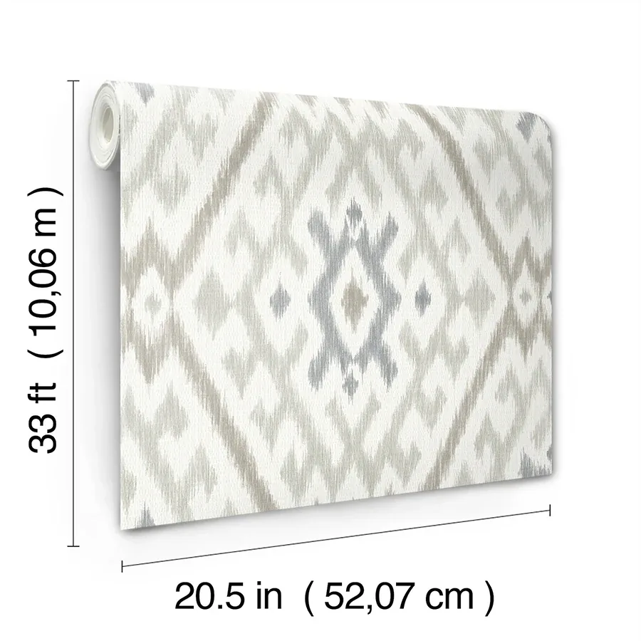 A-Street Prints Solola Stone Ikat Wallpaper | Wallpaper Twins A-Street Prints Solola Stone Ikat Wallpaper - SKU 4146-27239
