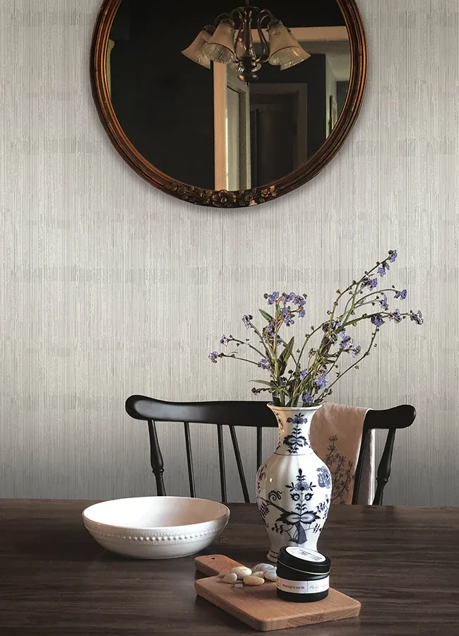 A-Street Prints Somerset Light Grey Abstract Stripe Wallpaper - SKU 4147-27365