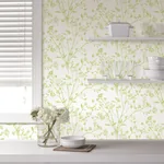A-Street Prints Southport Chartreuse Delicate Branches Wallpaper - SKU 2927-80704