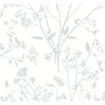 A-Street Prints Southport Light Grey Delicate Branches Wallpaper - SKU 2927-80708