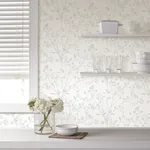 A-Street Prints Southport Light Grey Delicate Branches Wallpaper - SKU 2927-80708