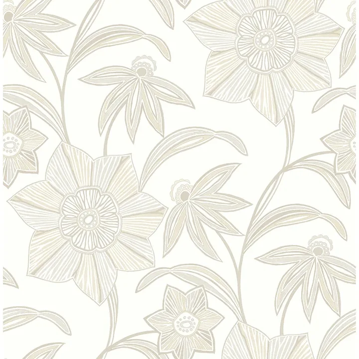 4172-27515 | Star Flower Beige Floral Trail Wallpaper