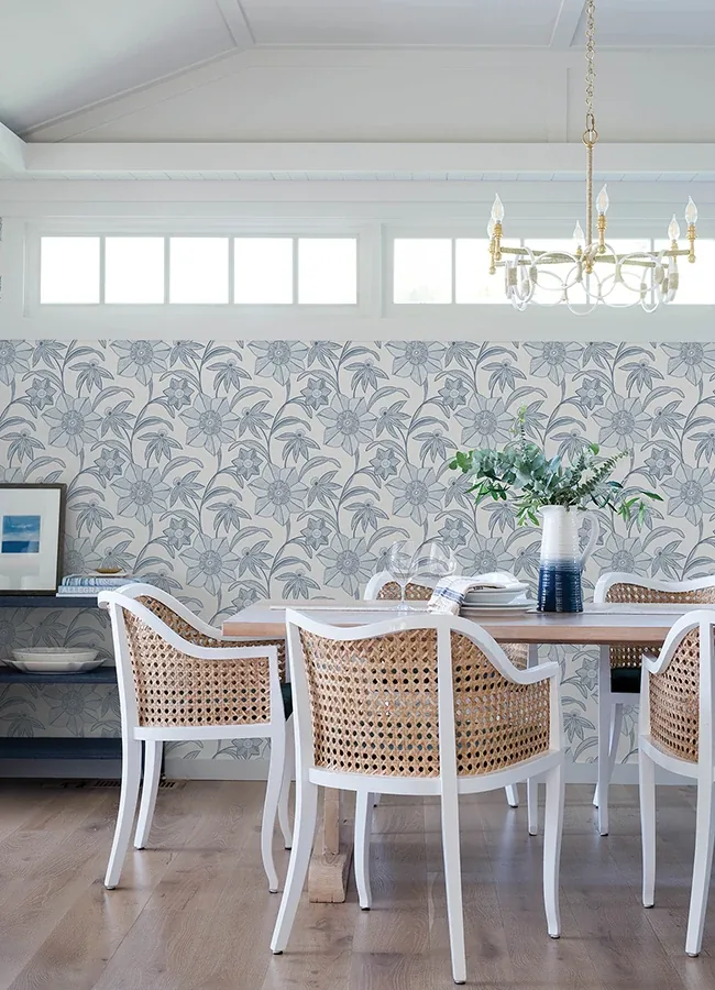 A-Street Prints Star Flower Blue Floral Trail Wallpaper - SKU 4172-27512