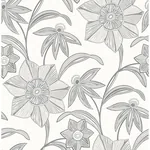 A-Street Prints Star Flower Charcoal Floral Trail Wallpaper - SKU 4172-27514
