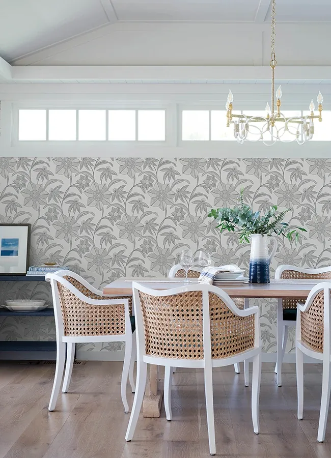 A-Street Prints Star Flower Charcoal Floral Trail Wallpaper - SKU 4172-27514