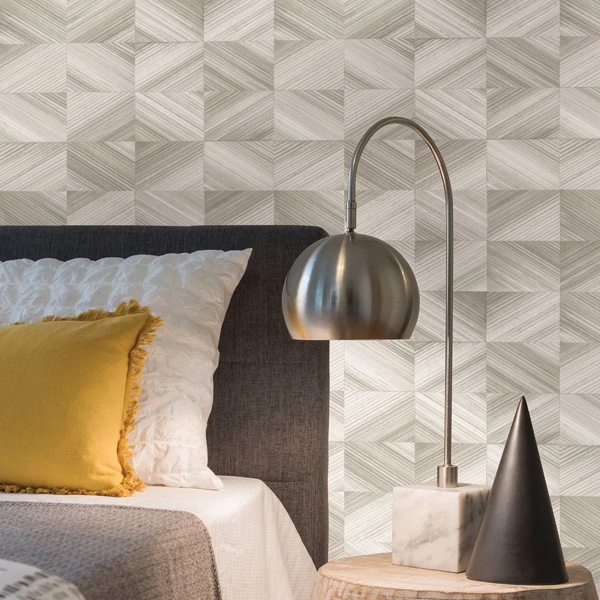 A-Street Prints Stratum Taupe Geometric Wood Wallpaper - SKU 2922-25377