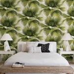 A-Street Prints Summer Palm Green Tropical Wallpaper - SKU 2927-40114