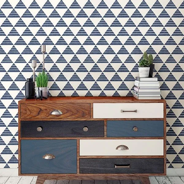 A-Street Prints Summit Blue Triangle Wallpaper | Wallpaper Twins A-Street Prints Summit Blue Triangle Wallpaper - SKU 2697-78071