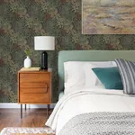 A-Street Prints Sumner Black Woodland Botanical Wallpaper - SKU 2970-13902