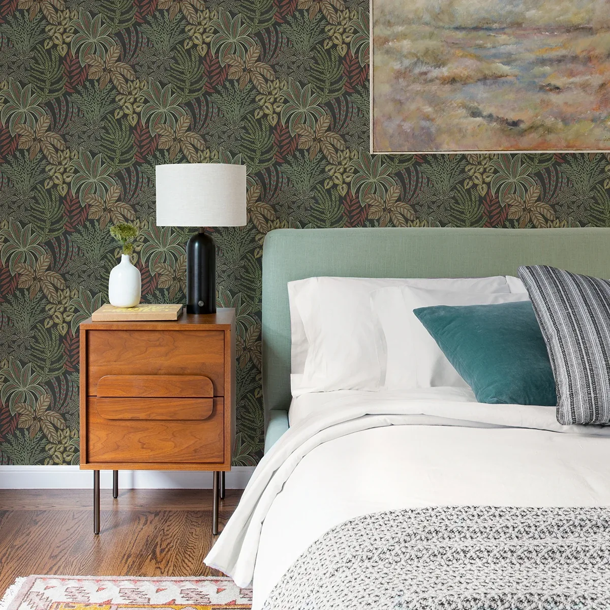 A-Street Prints Sumner Black Woodland Botanical Wallpaper - SKU 2970-13902