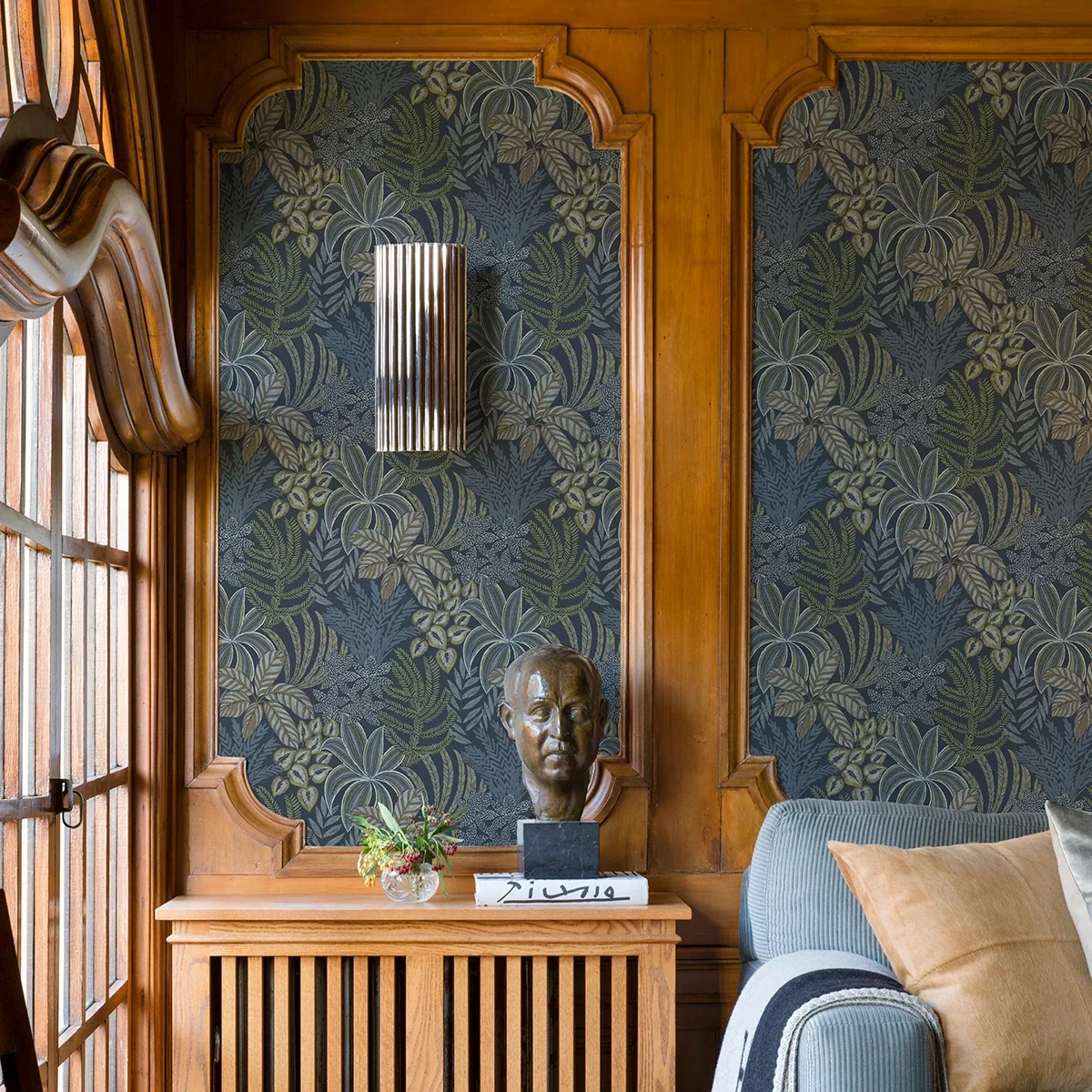 A-Street Prints Sumner Navy Woodland Botanical Wallpaper - SKU 2970-13904