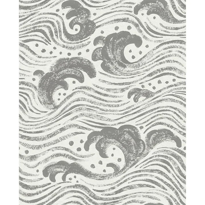 4172-27510 | Swell Charcoal Ocean Wave Wallpaper