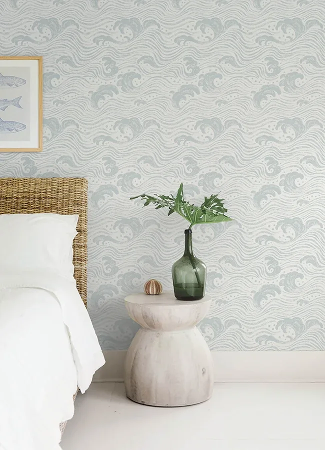 A-Street Prints Swell Light Blue Ocean Wave Wallpaper | Wallpaper Twins A-Street Prints Swell Light Blue Ocean Wave Wallpaper - SKU 4172-27509