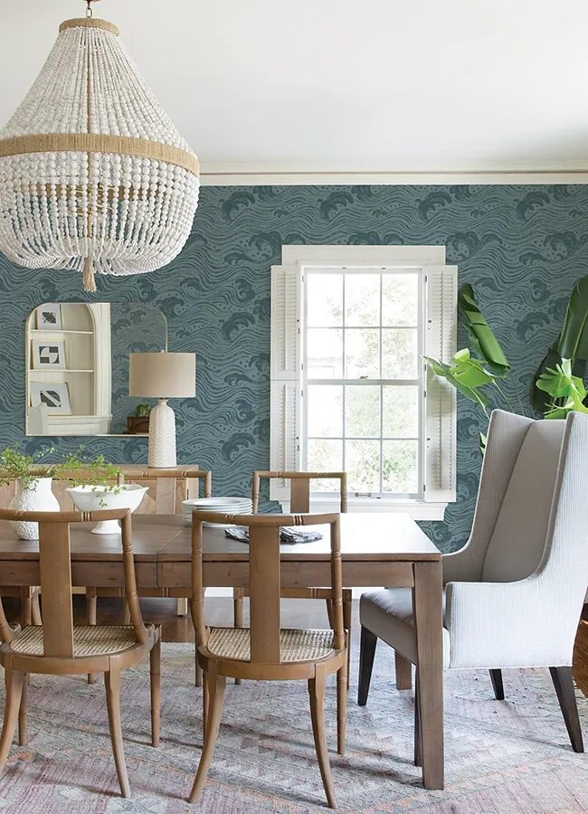 A-Street Prints Swell Teal Ocean Wave Wallpaper - SKU 4172-27511