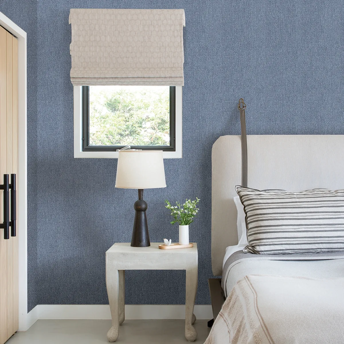 A-Street Prints Sydney Navy Faux Linen Wallpaper | Wallpaper Twins A-Street Prints Sydney Navy Faux Linen Wallpaper - SKU 2971-86302