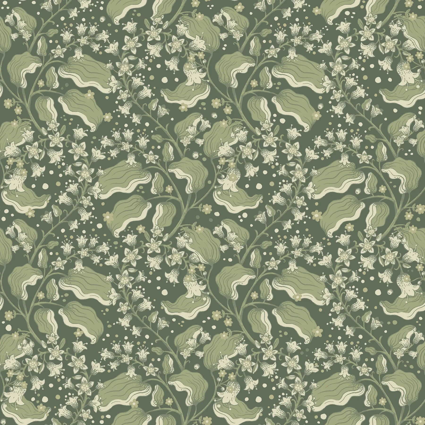 4201-48026 | Syren Evergreen Dainty Floral Wallpaper