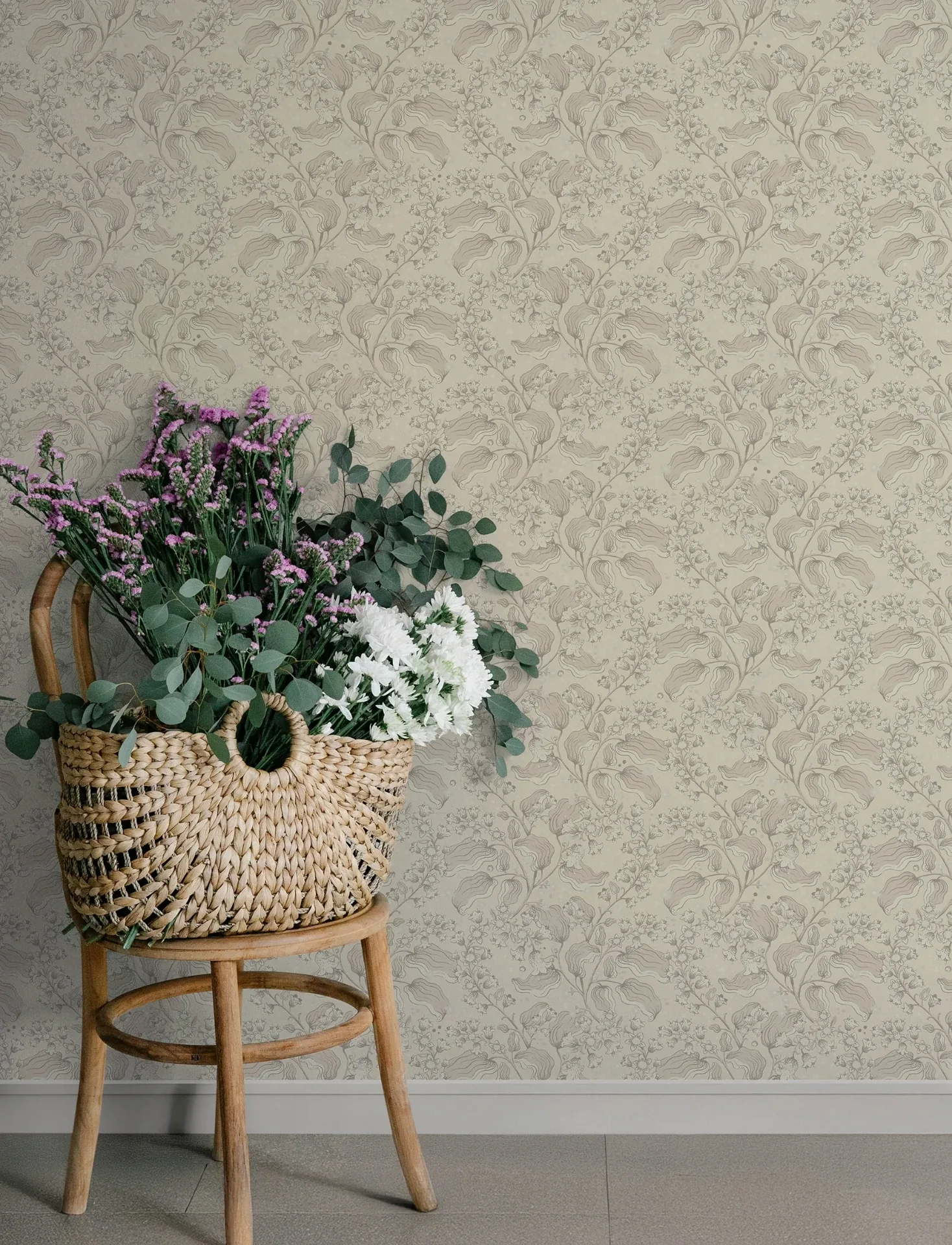A-Street Prints Syren Khaki Dainty Floral Wallpaper - SKU 4201-48024