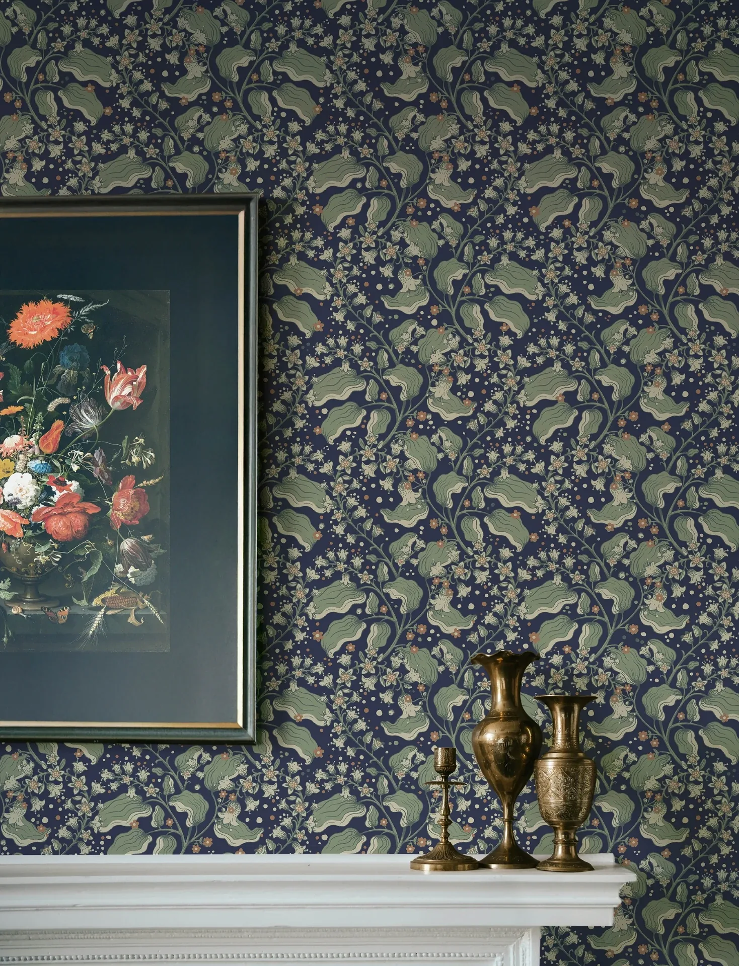 A-Street Prints Syren Navy Dainty Floral Wallpaper - SKU 4201-48027
