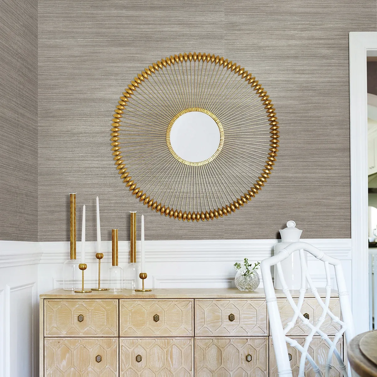 A-Street Prints Tagum Grey Grasscloth Wallpaper - SKU 2829-80037