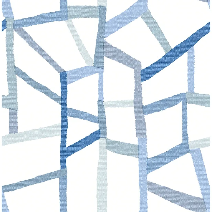 4135-25849 | Tate Blue Geometric Linen Wallpaper