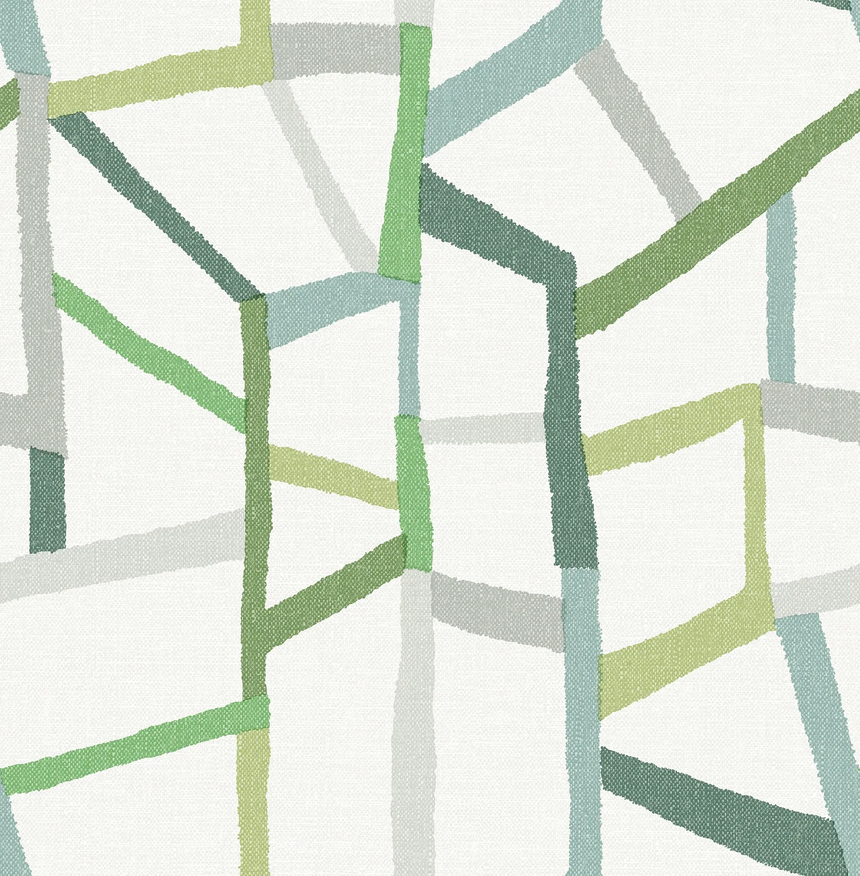 2903-25847 | Tate Green Geometric Linen Wallpaper