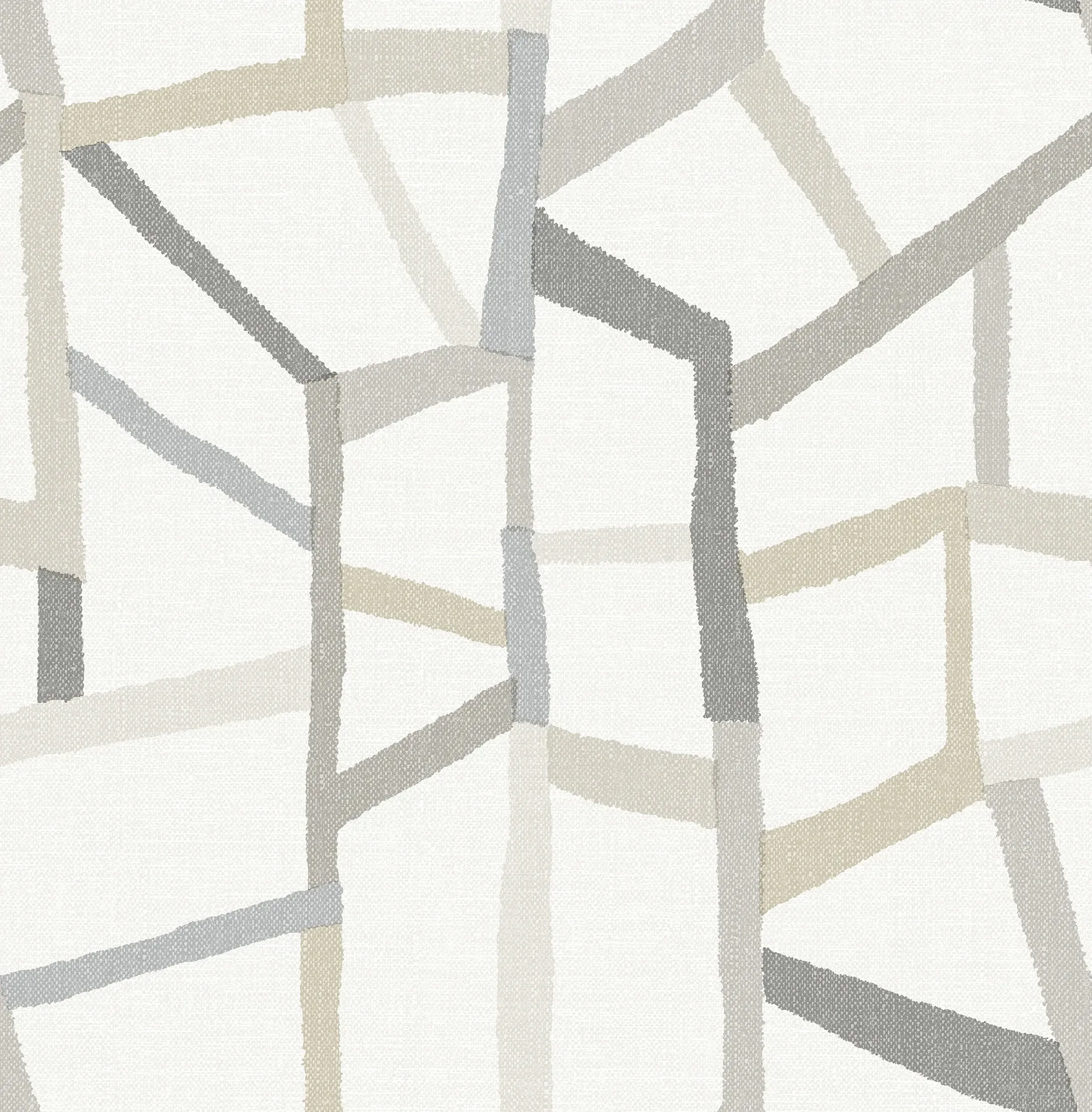 2903-25848 | Tate Grey Geometric Linen Wallpaper