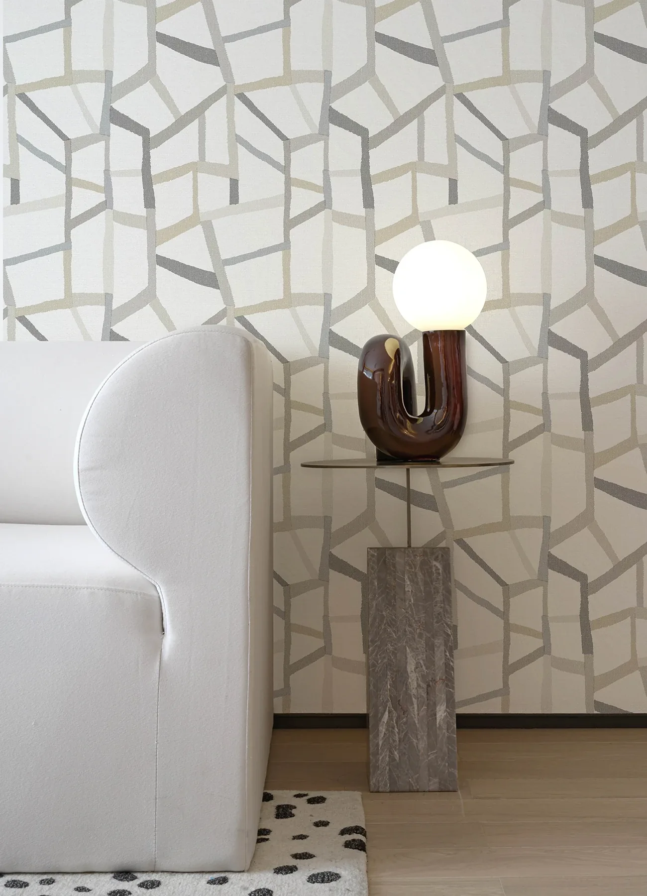 A-Street Prints Tate Grey Geometric Linen Wallpaper - SKU 2903-25848