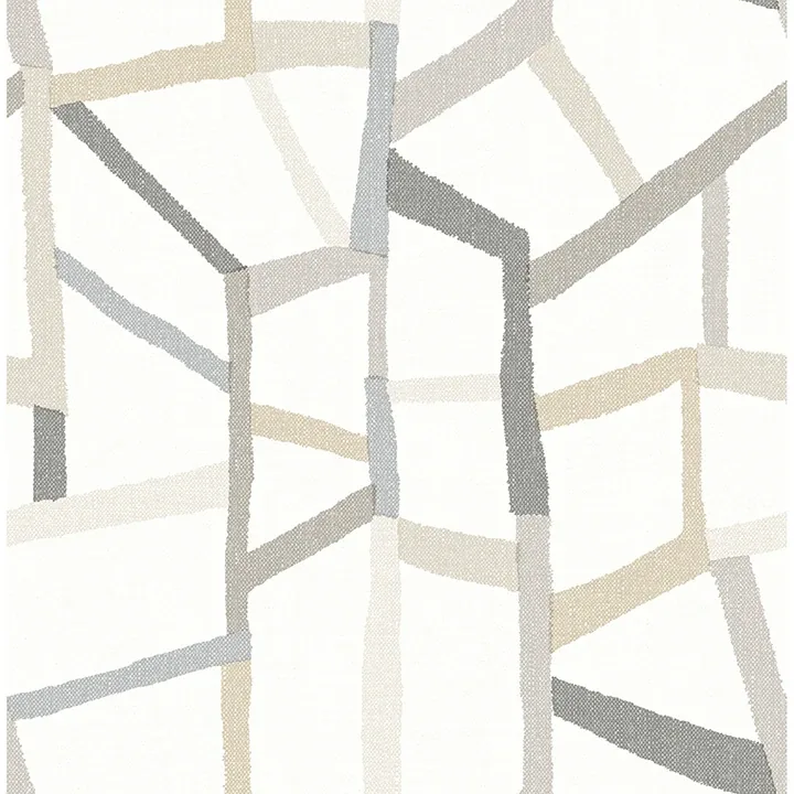 4135-25848 | Tate Grey Geometric Linen Wallpaper
