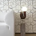 A-Street Prints Tate Grey Geometric Linen Wallpaper - SKU 4135-25848