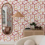 A-Street Prints Tate Pink Geometric Linen Wallpaper - SKU 2903-25846