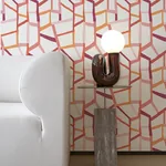 A-Street Prints Tate Pink Geometric Linen Wallpaper - SKU 4135-25846