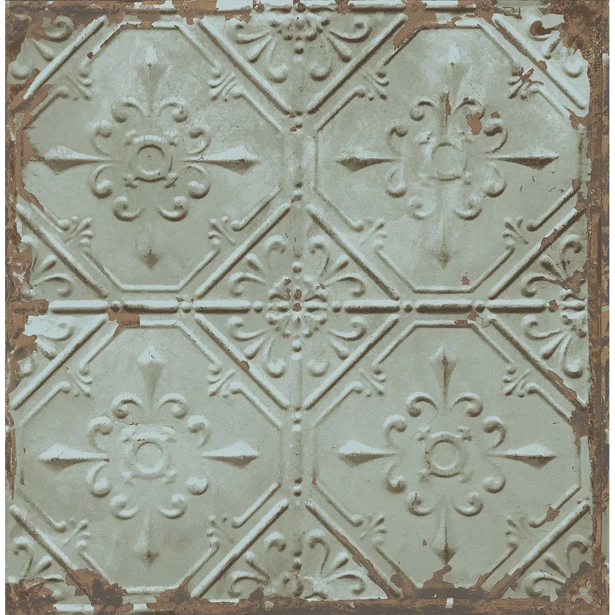 A-Street Prints Teal Tin Ceiling Wallpaper - SKU 2701-22331