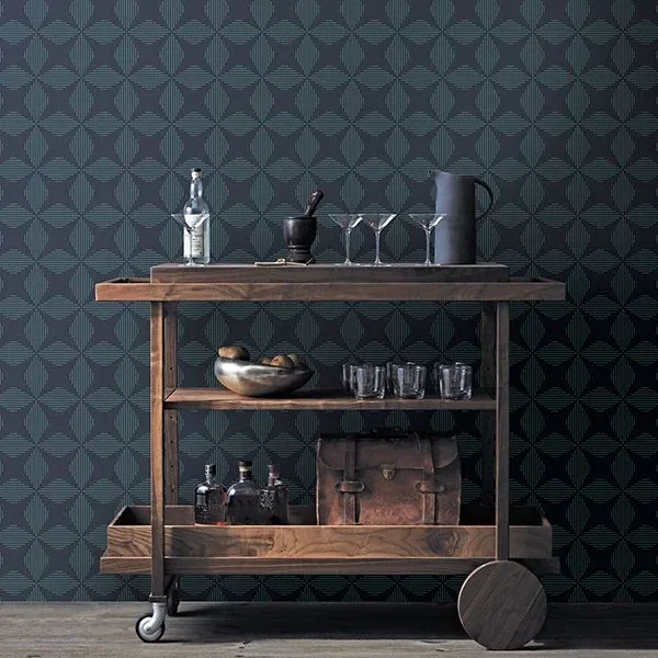 A-Street Prints Telestar Navy Geometric Wallpaper - SKU 2902-25508