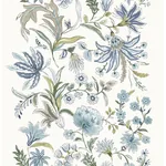 A-Street Prints Teonna Blue Floral Stripe Wallpaper - SKU 4147-27398
