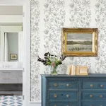 A-Street Prints Teonna Light Grey Floral Stripe Wallpaper - SKU 4147-27400