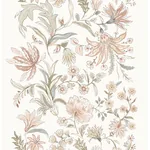 A-Street Prints Teonna Light Pink Floral Stripe Wallpaper - SKU 4147-27399