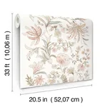 A-Street Prints Teonna Light Pink Floral Stripe Wallpaper - SKU 4147-27399