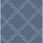 A-Street Prints Tetra Blue Quatrefoil Wallpaper - SKU 2625-21803