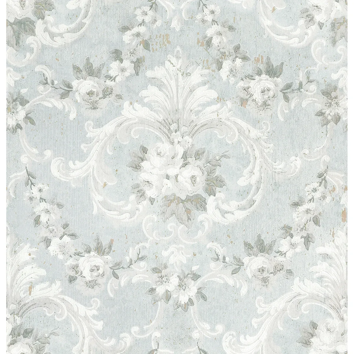 A-Street Prints This Old Hudson Vintage Blue Rose Damask Wallpaper - SKU AST4066