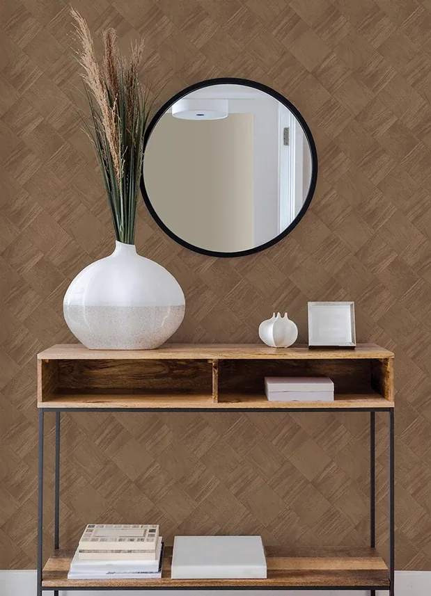 A-Street Prints Thriller Chestnut Wood Tile Wallpaper | Wallpaper Twins A-Street Prints Thriller Chestnut Wood Tile Wallpaper - SKU 2988-70806