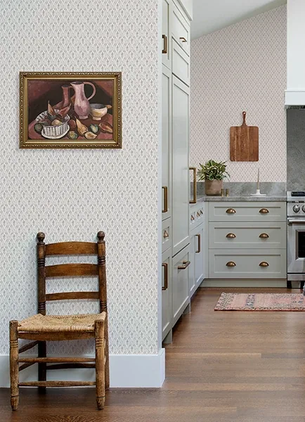 A-Street Prints Tillie Taupe Diamond Floral Wallpaper - SKU 4173-27673