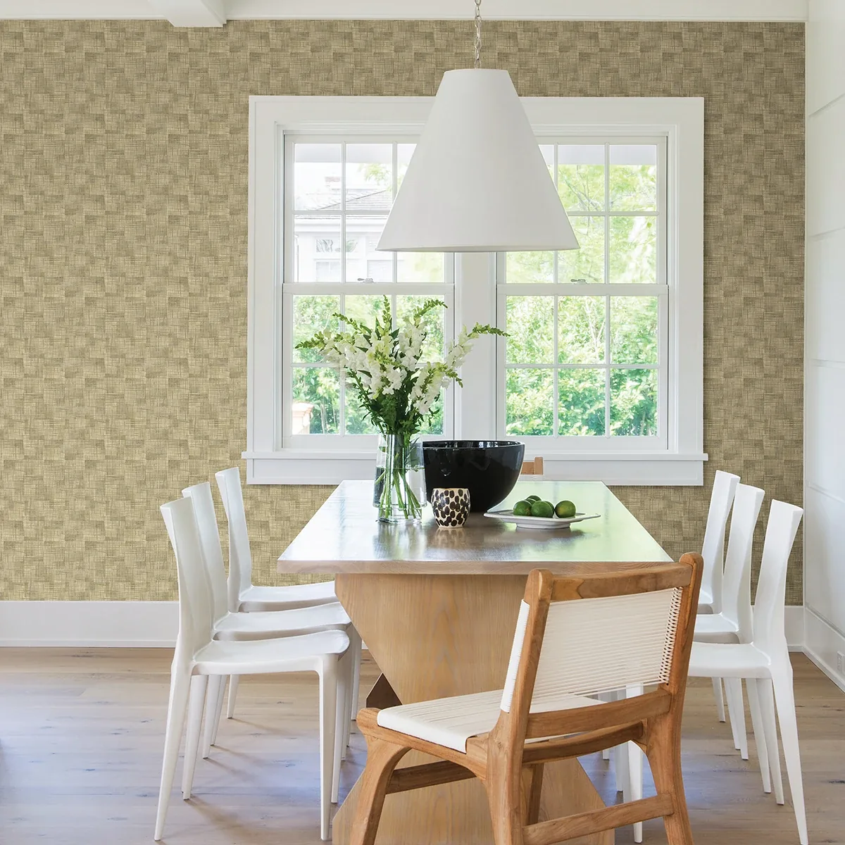 A-Street Prints Ting Brown Abstract Woven Wallpaper - SKU 2971-86160