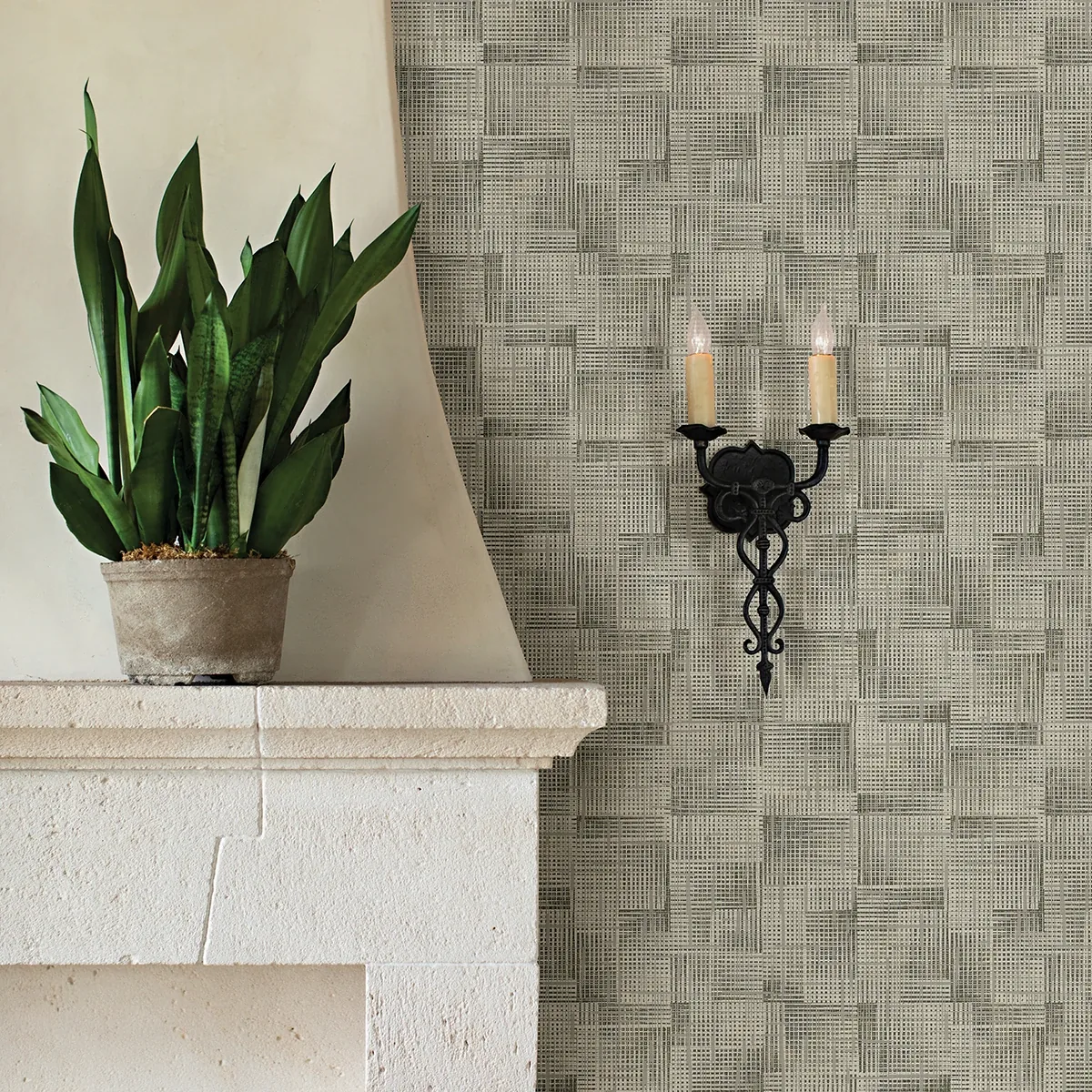 A-Street Prints Ting Light Grey Lattice Wallpaper - SKU 2972-86157