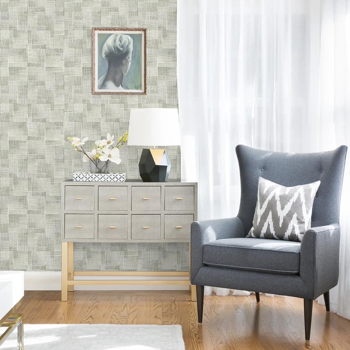 A-Street Prints Ting Sage Lattice Wallpaper - SKU 2972-86159